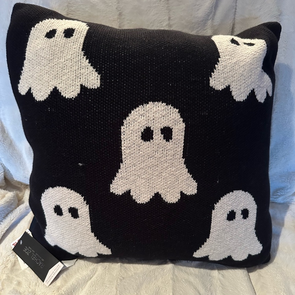 Rachel Zoe black and white ghost pillow